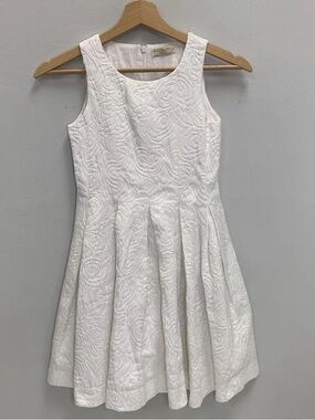 MonnaLisa White Floral Jacquard Sleeveless Party Dress